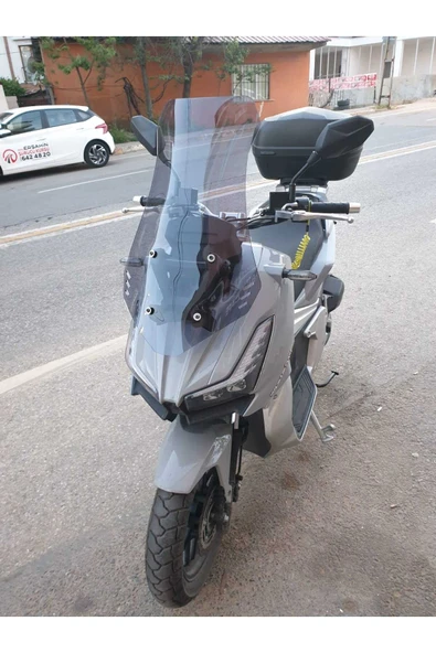 MOTOCAM Motolüx Wow 150  Siperlik Ön Cam 2023-2025 Model 55cm Füme Renkli 4mm KISA SPOR CAM - Resim 2