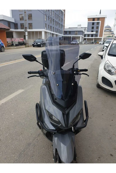 MOTOCAM RKS Grace PRO Siperlik Ön Cam 2023-2025 Model 65cm Füme Renkli 4mm UZUN CAM - Resim 3