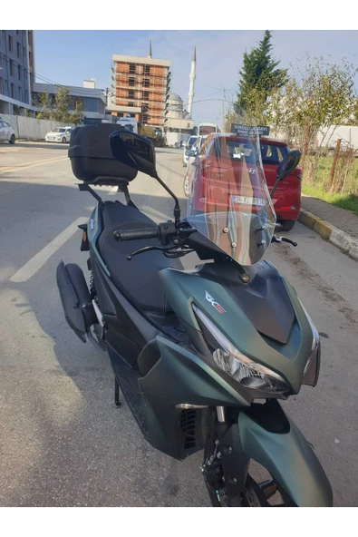 MOTOCAM RKS Arome 125 Siperlik Ön Cam 2023-2025 Model 54cm Siyah Renkli - Resim 3
