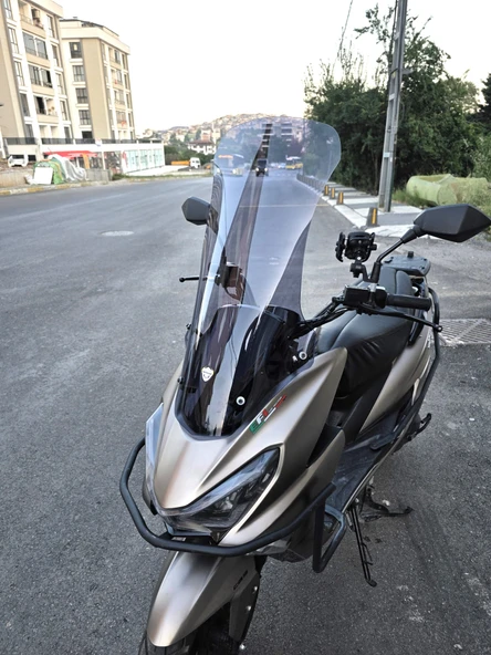 MOTOCAM RKS Newlight PRO Siperlik Ön Cam 2023-2025 Model 75cm açık füme Renkli 4mm UZUN BOYLU - Resim 2