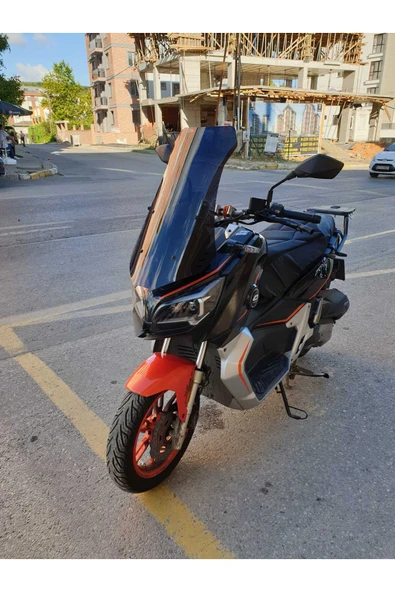 MOTOCAM QJ ATR 125 Siperlik Ön Cam 2023-2025 Model 65cm Siyah Renkli 4mm ORTA BOYLU CAM - Resim 3