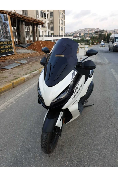 MOTOCAM Zontes 350 E Siperlik Ön Cam 2022-2023 Model 70cm Siyah Renkli 4mm - Resim 3