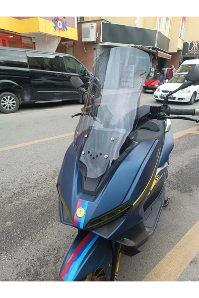 MOTOCAM RKS Vieste 249 Siperlik Ön Cam 2022-2025 Model 75cm Füme Renkli 4mm UZUN CAM - Resim 2