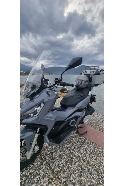 MOTOCAM Yuki Xway 125 Siperlik Ön Cam 2023-2025 Model 65cm Şeffaf Renkli 4mm ORTA BOYLU CAM - Resim 2