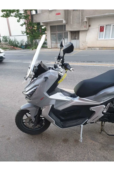 MOTOCAM Motolüx Wow 150  Siperlik Ön Cam 2023-2025 Model 65cm Şeffaf Renkli 4mm ORTA BOYLU CAM - Resim 3