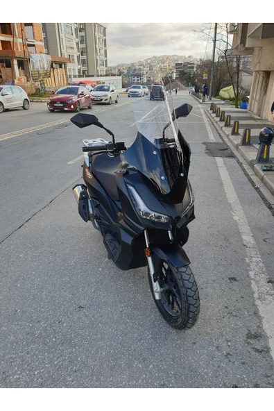 MOTOCAM Skyjet Rivero 125 Siperlik Ön Cam 2025 Model 78cm şeffaf Renkli 4mm UZUN CAM - Resim 2