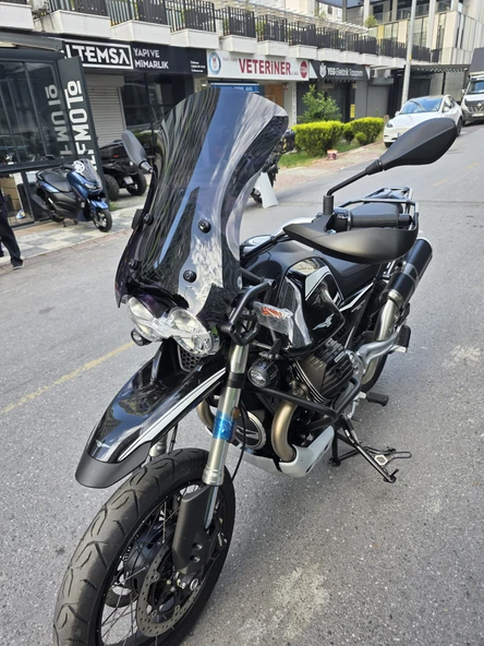 MOTOCAM Moto Guzzi V85 Siperlik Ön Cam 2019-2023 Model 58cm Şeffaf Renkli 4mm - Resim 3