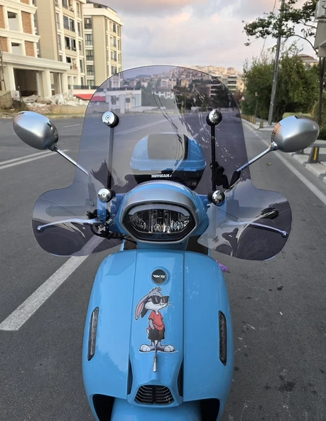 MOTOCAM RKS LTR 125 Siperlik Ön Cam 2023 -2025 Model 45cm Füme Renkli 4mm APARATSIZDIR - 1