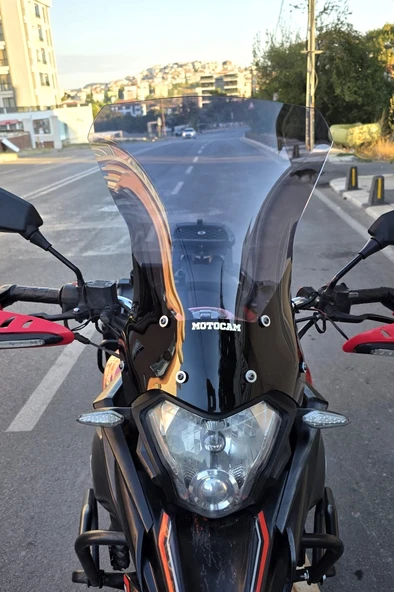 MOTOCAM Mondial Rx3 İ Evo Siperlik Ön Cam 2015-2022 Model 52cm Füme Renkli 4mm UZUN CAM ürün görseli