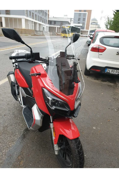 MOTOCAM RKS Reale 125 Siperlik Ön Cam 2023-2025 Model 75cm Şeffaf Renkli 4mm UZUN CAM - Resim 3