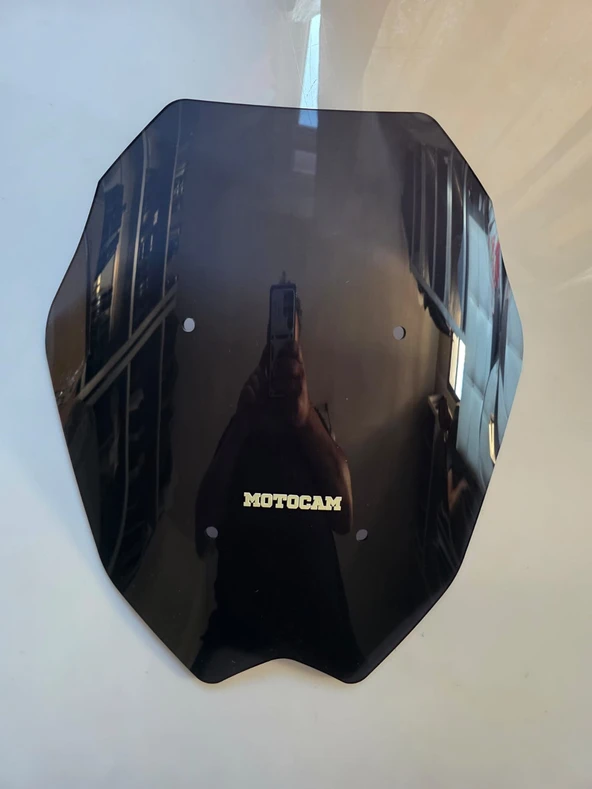 MOTOCAM Yamaha Nmax Siperlik Ön Cam 2025 Model 44cm Siyah Renkli 4mm Spor Cam - Resim 2