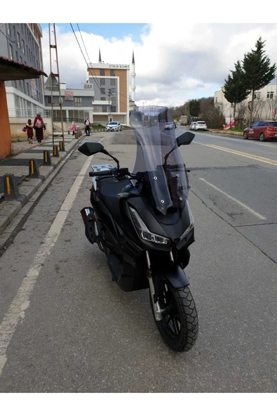 MOTOCAM Skyjet Rivero 125 Siperlik Ön Cam 2025 Model 75cm Füme Renkli 4mm UZUN CAM - Resim 2