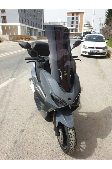 MOTOCAM RKS Vieste 249 Siperlik Ön Cam 2022-2025 Model 78cm Siyah Renkli 4mm UZUN CAM - Resim 2