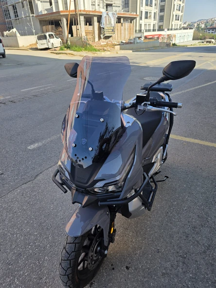 MOTOCAM RKS Freccia 150 Siperlik Ön Cam 2022-2025 Model 55cm Füme Renkli 4mm KISA SPOR CAM - Resim 3