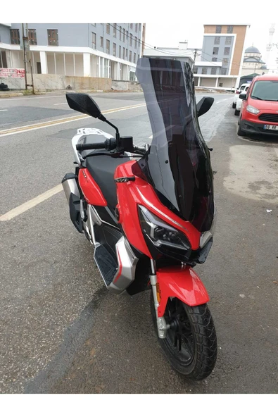 MOTOCAM RKS Reale 125 Siperlik Ön Cam 2023-2025 Model 78cm Siyah Renkli 4mm UZUN CAM - Resim 2