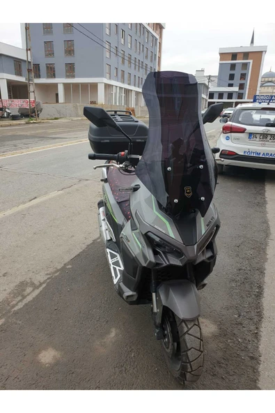 MOTOCAM Mondial Ressivo 250 Siperlik Ön Cam 2023-2025 Model 75cm Siyah Renkli 4mm UZUN CAM - Resim 3