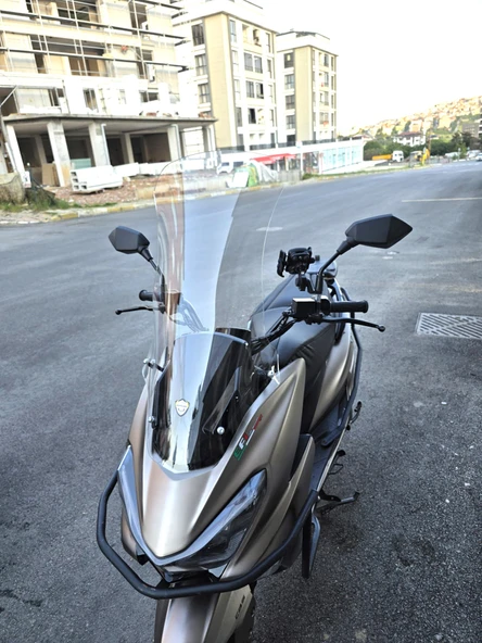 MOTOCAM RKS Newlight PRO Siperlik Ön Cam 2023-2025 Model 75cm Şeffaf Renkli 4mm UZUN BOYLU - Resim 2