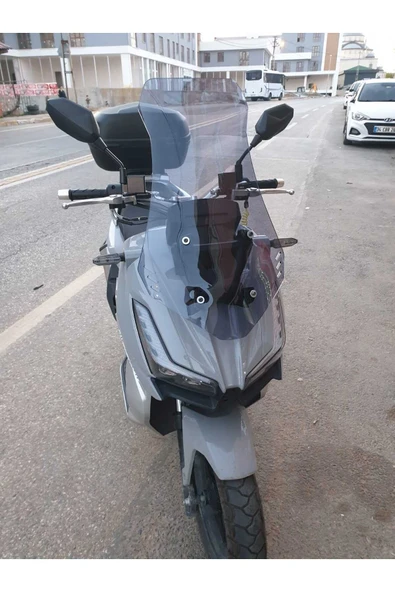 MOTOCAM Motolüx Wow 150  Siperlik Ön Cam 2023-2025 Model 55cm Füme Renkli 4mm KISA SPOR CAM - Resim 3