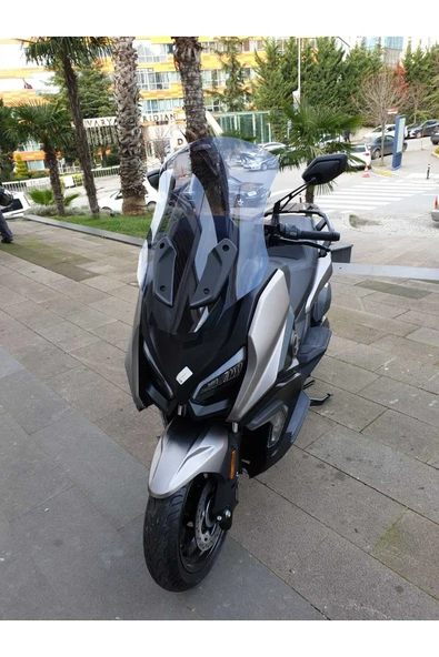 MOTOCAM QJ Fort 350 Siperlik Ön Cam 2023-2025 Model 74cm Füme Renkli 4mm UZUN CAM - Resim 3