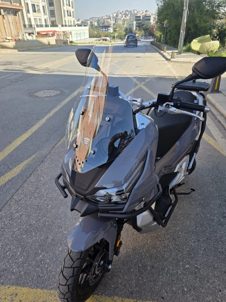 MOTOCAM RKS Freccia 150 Siperlik Ön Cam 2022-2025 Model 55cm Şeffaf Renkli 4mm KISA SPOR CAM - Resim 3