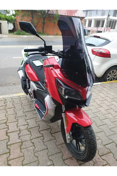 MOTOCAM RKS Reale 125 Siperlik Ön Cam 2023-2025 Model 75cm Siyah Renkli 4mm UZUN CAM - Resim 3