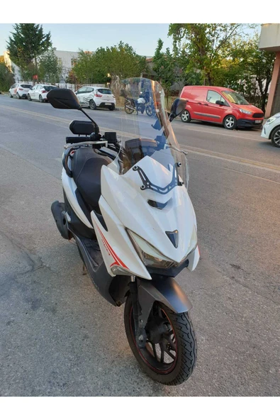 MOTOCAM Motolüx Mtx 125 Siperlik Ön Cam 2022-2025 Model 65cm Şeffaf Renkli 4mm ORTA BOYLU CAM - Resim 2