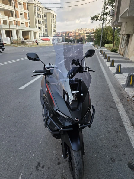 MOTOCAM RKS Lince 125 Siperlik Ön Cam 2021-2025 Model 65cm Füme Renkli 4mm ORTA BOYLU - Resim 2