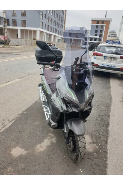 MOTOCAM Mondial Ressivo 250 Siperlik Ön Cam 2023-2025 Model 75cm Füme Renkli 4mm UZUN CAM - Resim 2