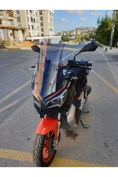 MOTOCAM QJ ATR 125 Siperlik Ön Cam 2023-2025 Model 75cm Füme Renkli 4mm UZUN CAM - Resim 2