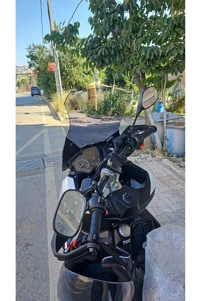 MOTOCAM Peugeot XP 400 Siperlik Ön Cam 2023-2025 Model 61cm Füme Renkli 4mm ORTA BOYLU CAM - Resim 2