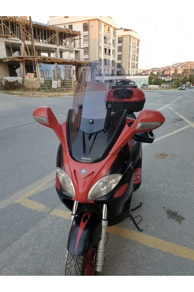 MOTOCAM Piaggio X9 250 -500 Siperlik Ön Cam 2004-2006 Model 49cm Füme Renkli 4mm ORTA BOYLU CAM - Resim 3