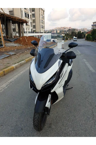 MOTOCAM Zontes 350 E Siperlik Ön Cam 2022-2023 Model 70cm Şeffaf Renkli 4mm - Resim 3