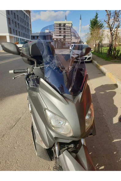 MOTOCAM Yamaha Xmax 250 Siperlik Ön Cam 2011-2013 Model 55cm Füme Renkli 4mm KISA SPOR CAM - Resim 2