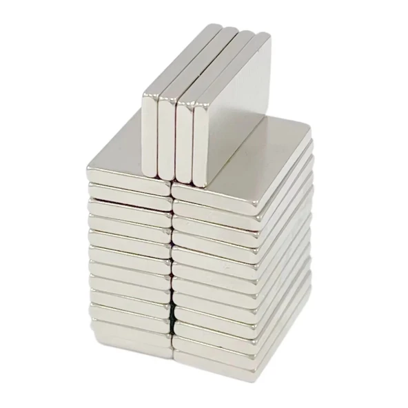 50 Adet 20x10x2 mm Neodyum Mıknatıs Köşeli Magnet N35 Nikel Kaplama Güçlü Kaliteli Dayanıklı - 3