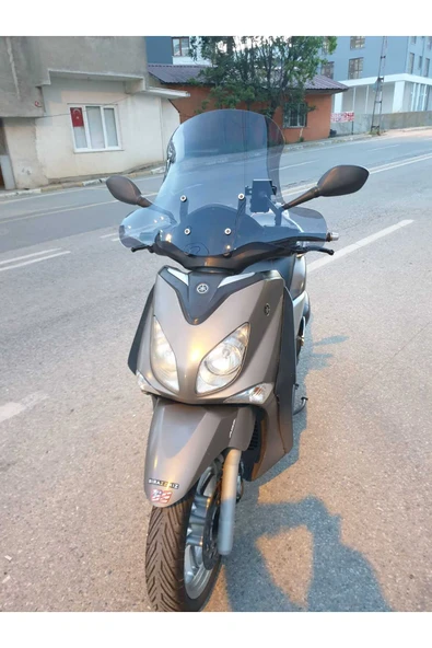 MOTOCAM Yamaha Xcity 250 Siperlik Ön Cam 2011-2016 Model 50cm Füme Renkli 4mm ELCİK KORUMALI - Resim 3