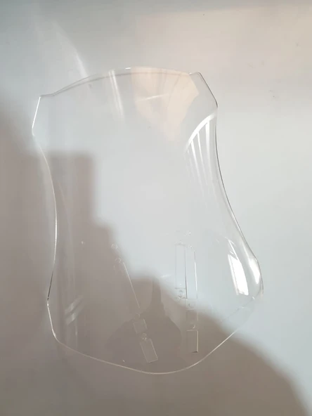 MOTOCAM Zontes ZT 350 T2 Siperlik Ön Cam 2025 Model 55cm Şeffaf Renkli 3mm - Resim 3