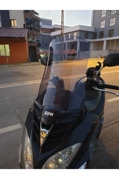 MOTOCAM SYM Joyride 200 Siperlik Ön Cam 2009-2018 Model 53cm Füme Renkli 4mm - Resim 3