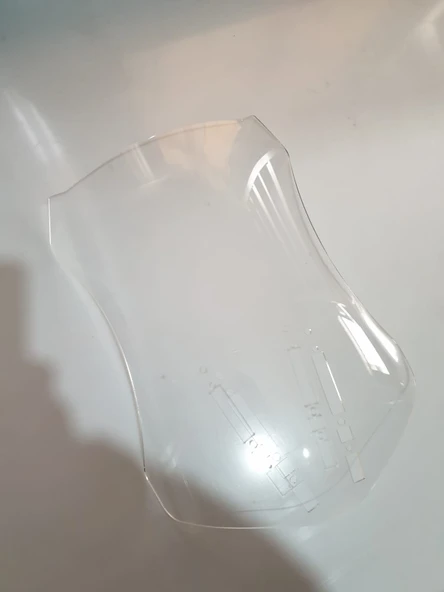 MOTOCAM Zontes ZT 350 T2 Siperlik Ön Cam 2025 Model 55cm Şeffaf Renkli 3mm - Resim 2