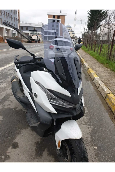 MOTOCAM Voge SR4 Siperlik Ön Cam 2022-2025 Model 78cm Füme Renkli 4mm UZUN CAM - Resim 2