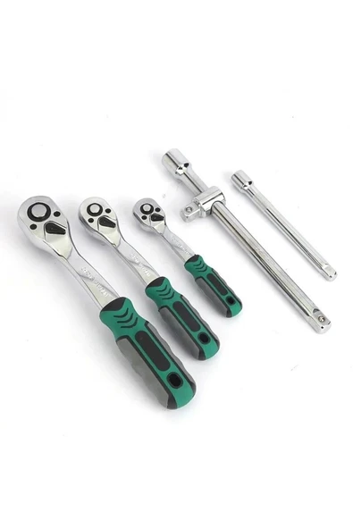 Tam Profesiyonel Germany 72 Diş Eğik Cırcır 216 Parça Lokma Takımı Oto Tamirci Tam Set 1/2-3/8-1/4 - 6