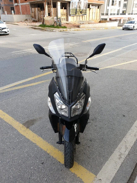 MOTOCAM SYM JET 14 200 Siperlik Ön Cam 2017-2025 Model 74cm Şeffaf Renkli 4mm UZUN CAM ürün görseli