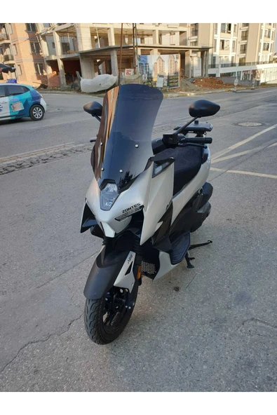 MOTOCAM Zontes ZT 125 Siperlik Ön Cam 2025 Model 55cm Siyah Renkli 4mm - Resim 2