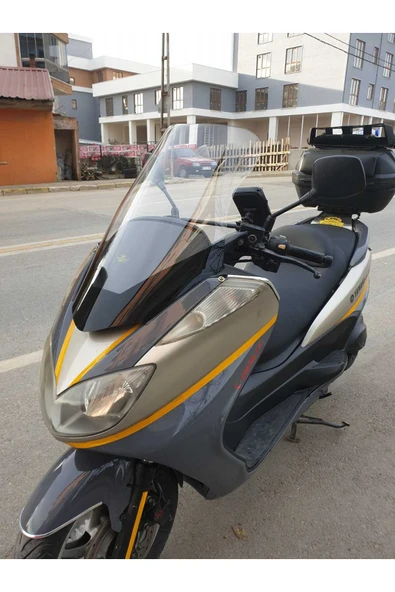 MOTOCAM Yamaha Majesty 400 Siperlik Ön Cam 2005-2006 Model 68cm Şeffaf Renkli 4mm - Resim 2