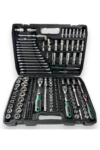 Tam Profesiyonel Germany 72 Diş Eğik Cırcır 216 Parça Lokma Takımı Oto Tamirci Tam Set 1/2-3/8-1/4