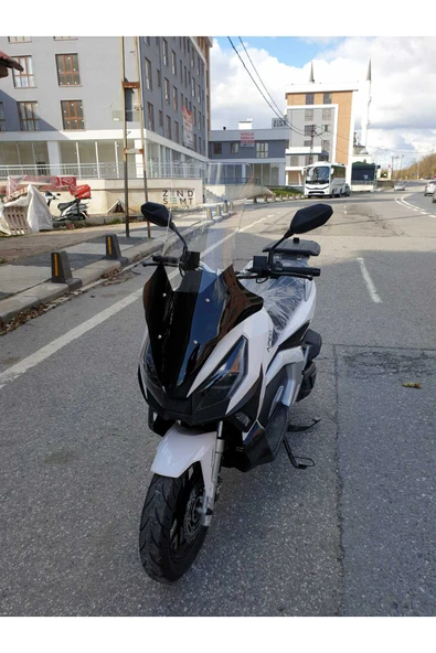 MOTOCAM Volta Apec Apx7 Siperlik Ön Cam 2025 Model 78cm şeffaf Renkli 4mm UZUN CAM - Resim 2