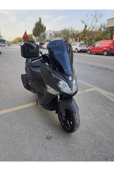 MOTOCAM SYM Joymax 250 İ Siperlik Ön Cam 2013-2016 Model 54cm siyah Renkli 4mm KISA SPOR CAM - Resim 3