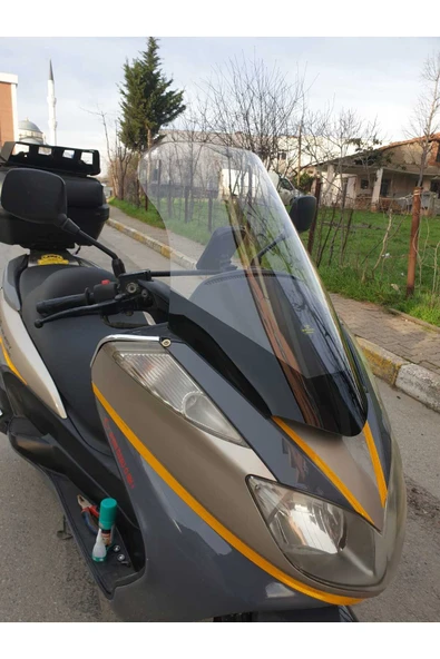 MOTOCAM Yamaha Majesty 400 Siperlik Ön Cam 2005-2006 Model 68cm Şeffaf Renkli 4mm - Resim 3