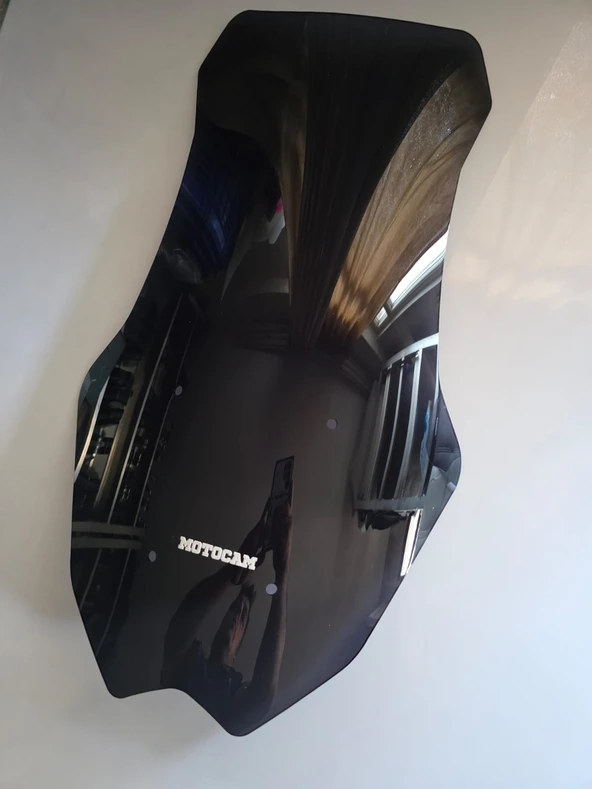 MOTOCAM Yamaha Nmax Siperlik Ön Cam 2025 Model 72cm Siyah Renkli 4mm - Resim 3