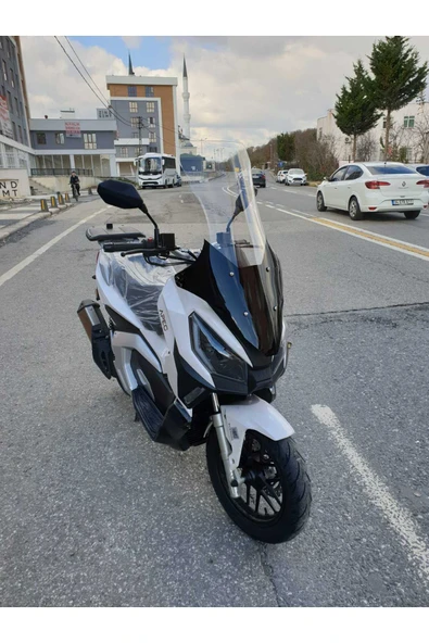 MOTOCAM Volta Apec Apx7 Siperlik Ön Cam 2025 Model 78cm şeffaf Renkli 4mm UZUN CAM - Resim 3