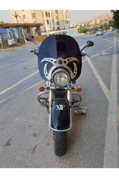 MOTOCAM Suzuki V-VL-C Siperlik Ön Cam 2001-2013 Model 61cm Siyah Renkli 4mm APARATSIZDIR ürün görseli